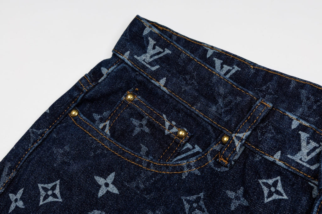 LV Denim Straight-Leg Jeans