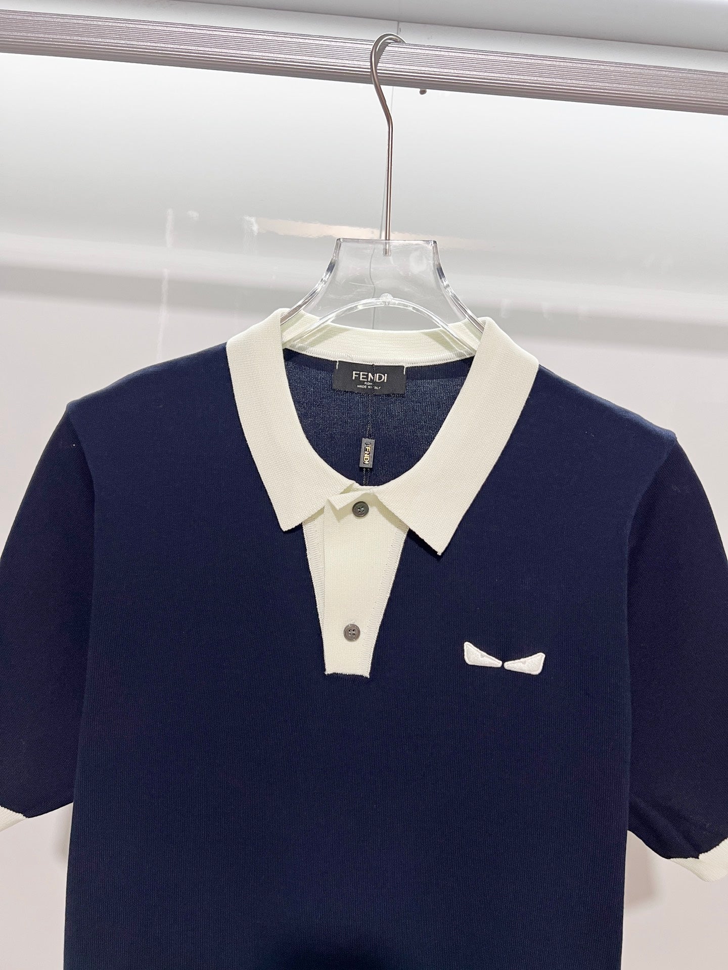 Fendi Double FF Monsters Eye Knit Polo Shirt