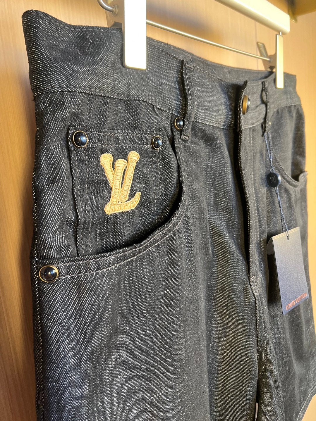 LV Raffia Denim Shorts