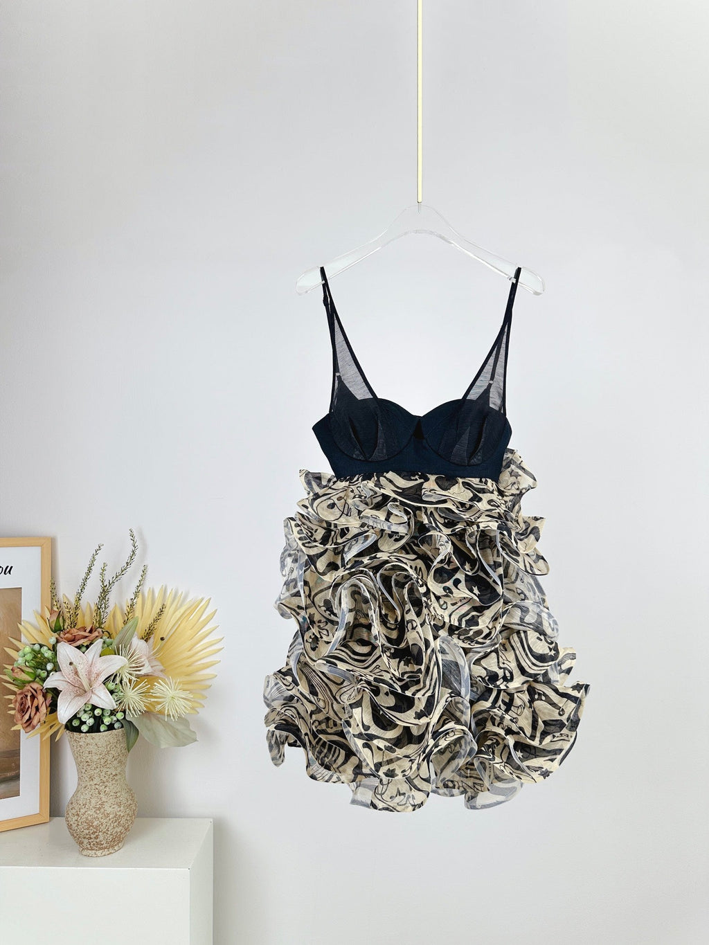 Ruffled Layered Skirt Mini Dress