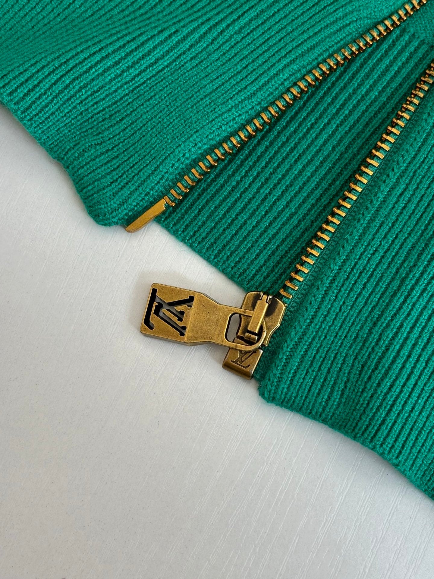 LV Cotton Blend Knit Zipper Jacket
