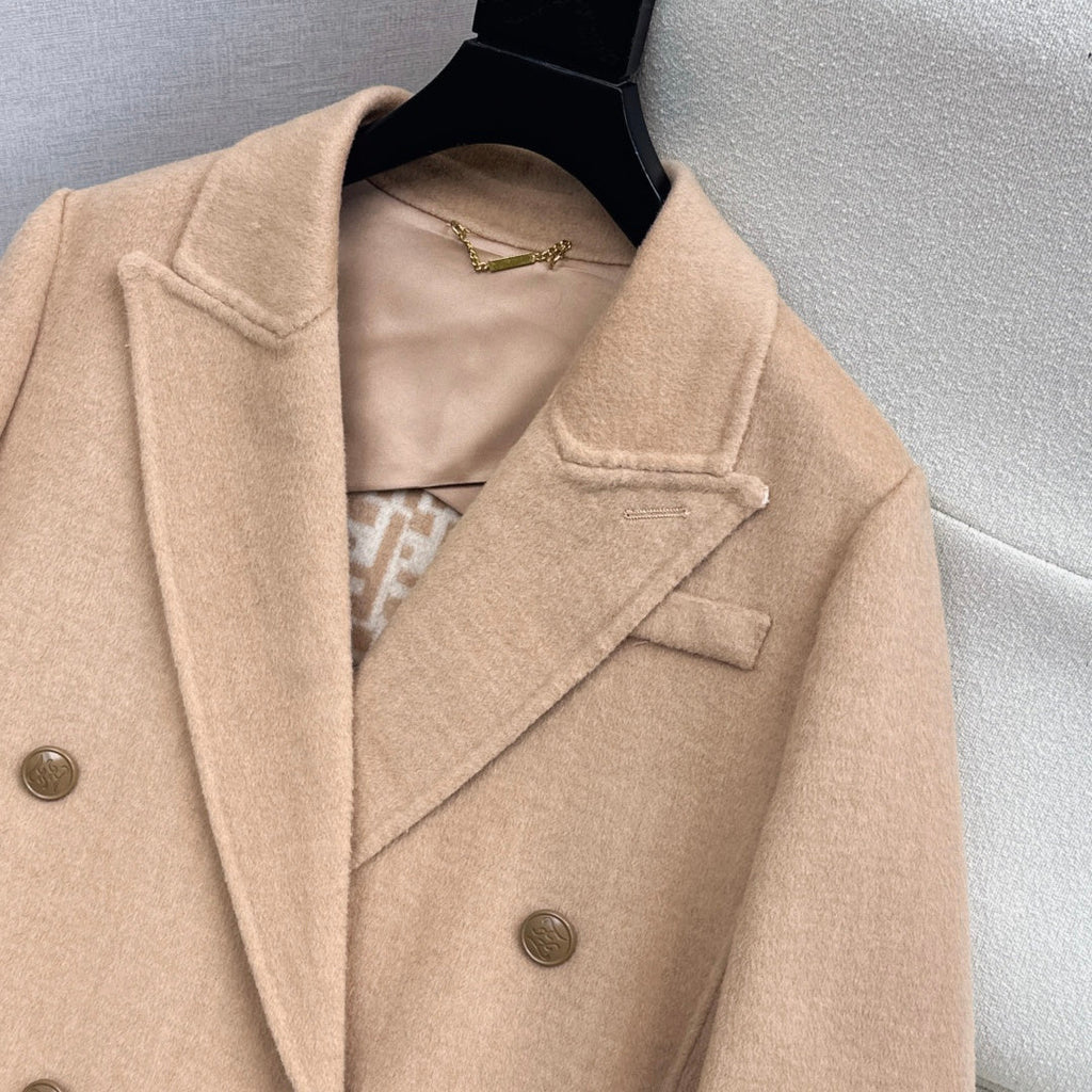 Women's Fendi Newest Mink Coat Double F Pocket