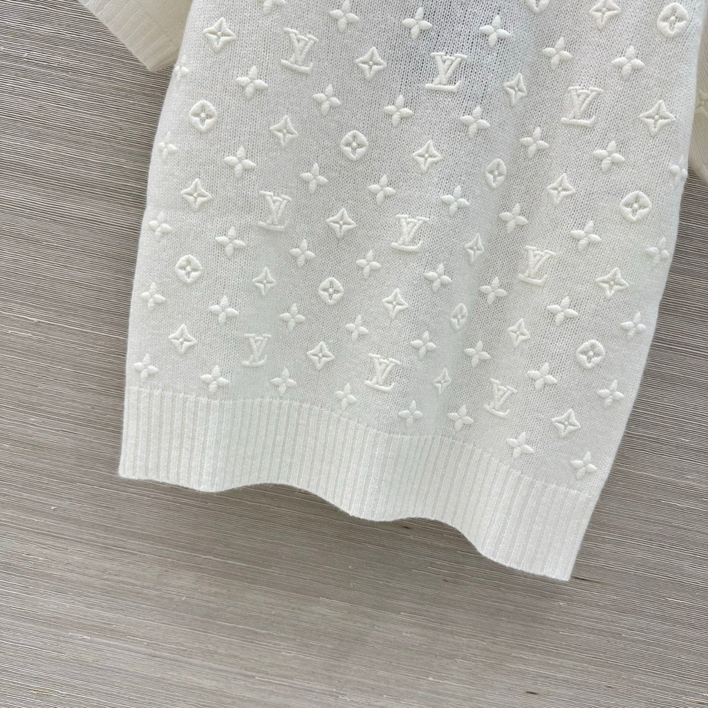 LV 3D MONOGRAM embroidered knit short-sleeved Shirt