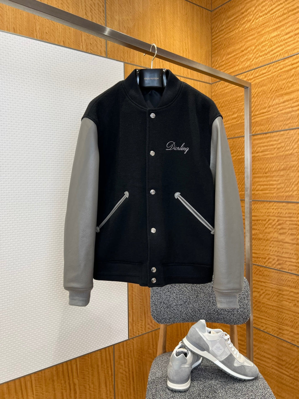 DIOR Patchwork Leather Baseball Jacket