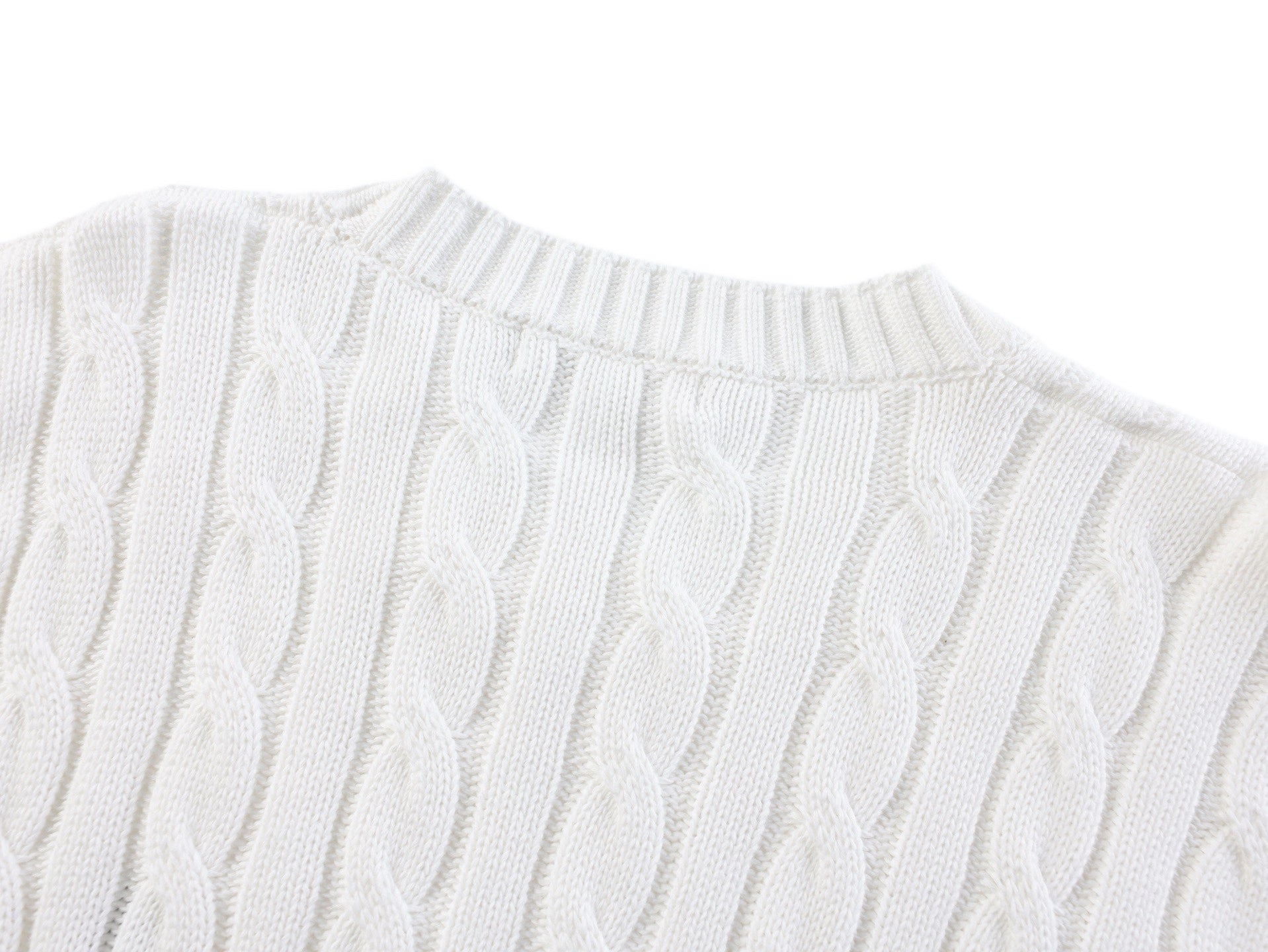 Prada Embroidered Cable Knit Sweater