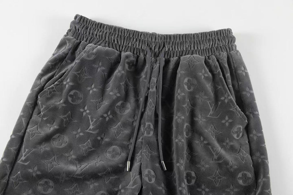 LV Monogram jacquard velvet shorts