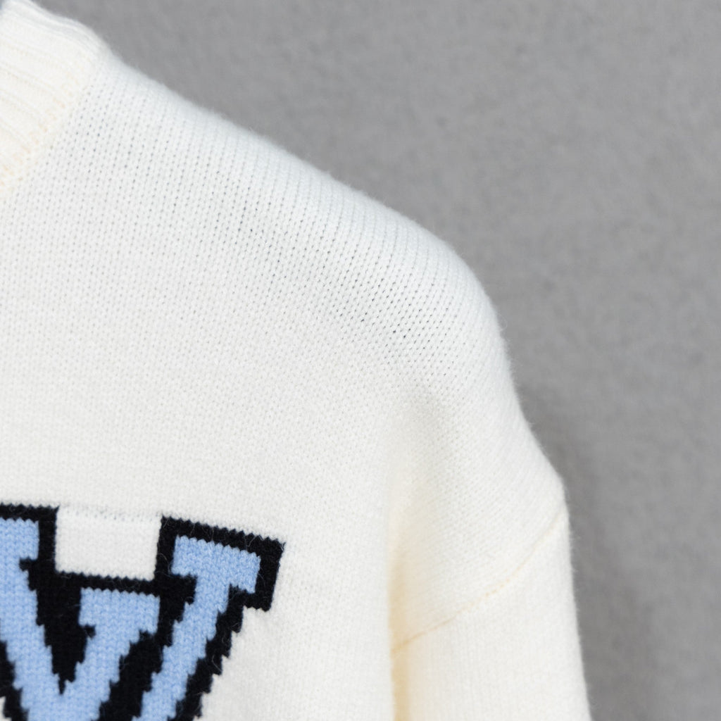 LV Jacquard Wool Knit Sweater