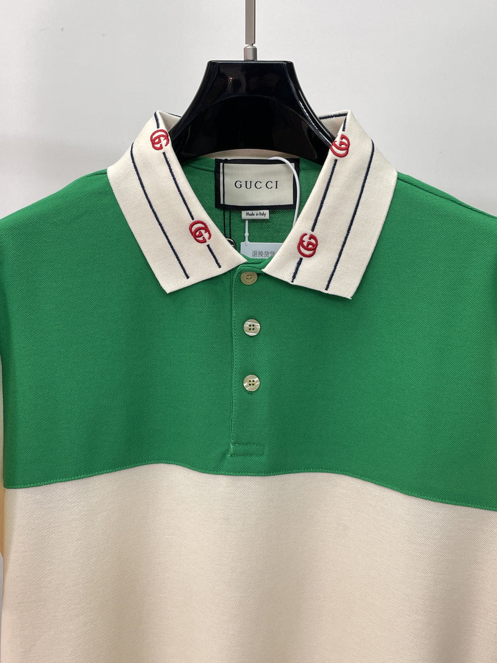 Gucci Embroidered Collar Polo Shirt