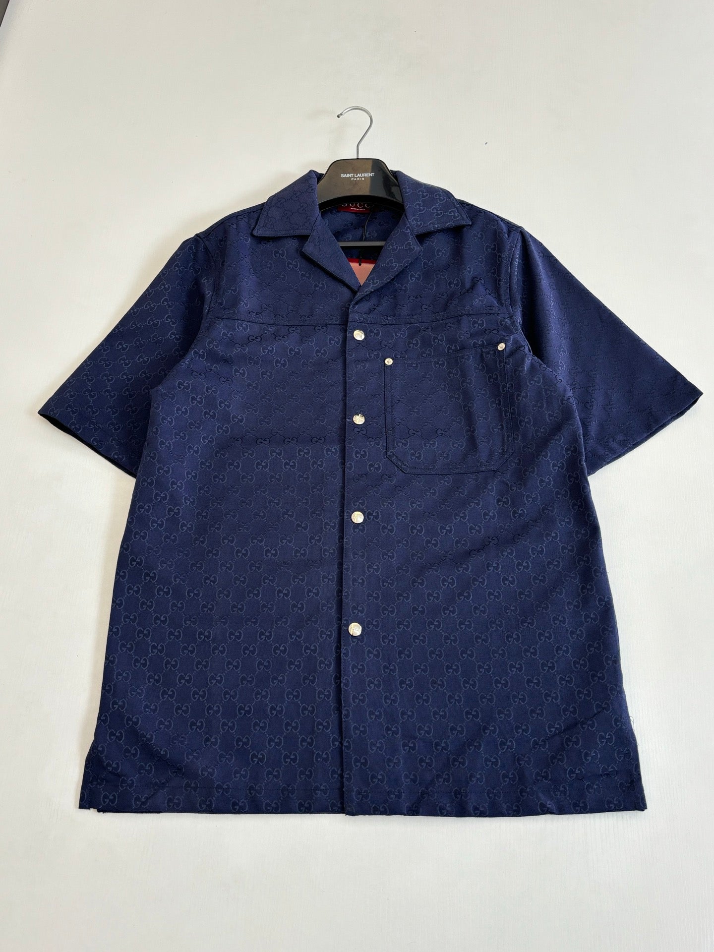 Gucci Double G All-over Jacquard Suit Short-Sleeve Shirt