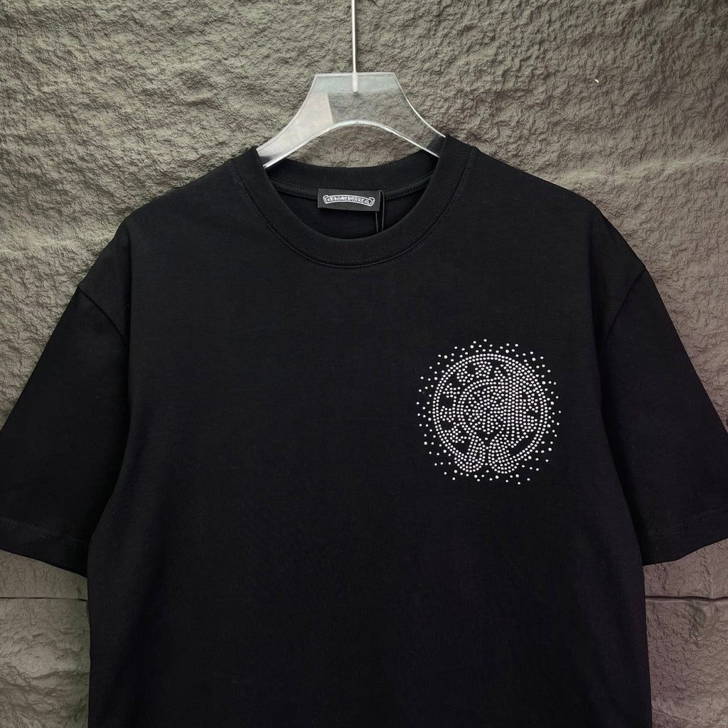 Chrome Heart Rhinestone Short-Sleeve T- Shirt
