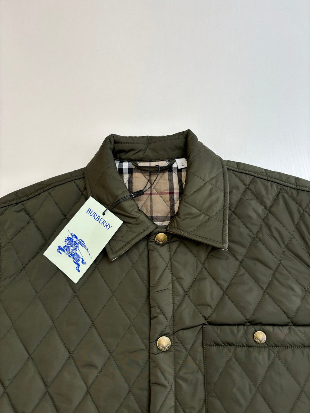 Burberry BB Quilted Nylon Brighton Shirt-Style Cotton Jacket
