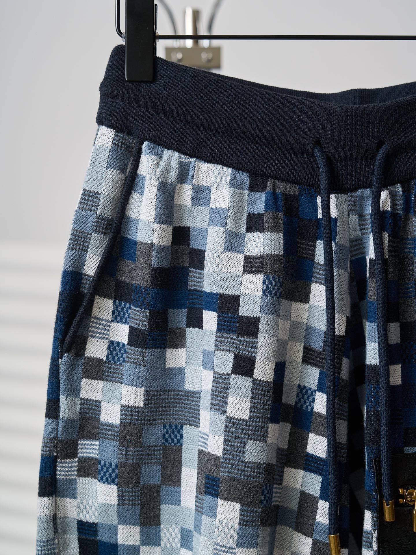 LV Embroidery Leather Camo Jacquard Knit Shorts