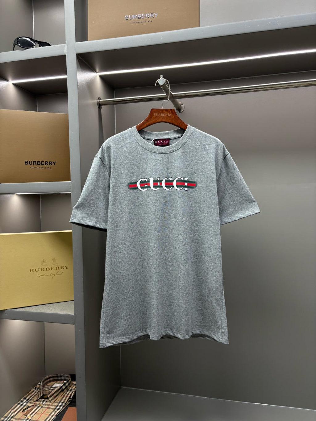 Gucci Ribbon Print Cotton T-Shirt