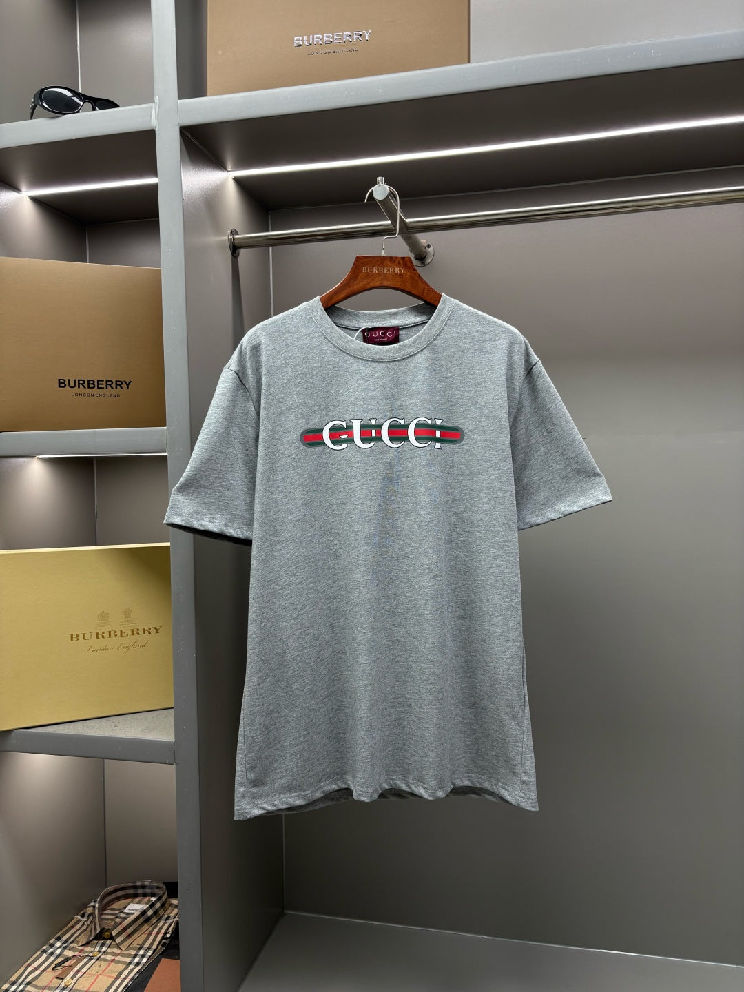 Gucci Ribbon Print Cotton T-Shirt