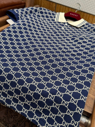 Gucci Vintage Jacquard Stretch Cotton Shirt