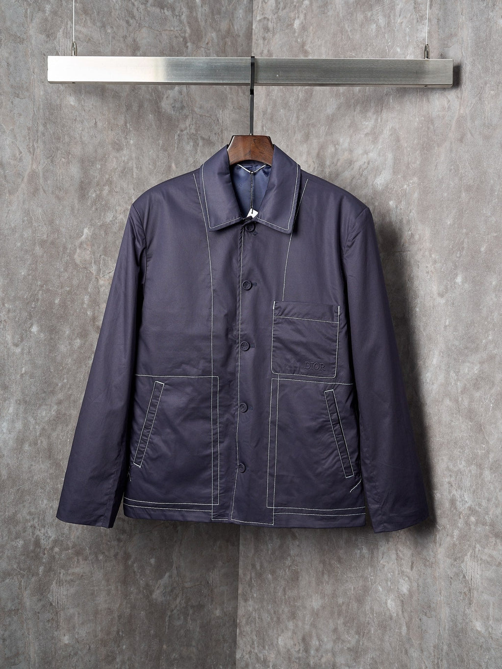 DIOR Navy Blue Pocket Embossed Work Jacket