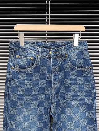 LV Checkered Denim Jeans