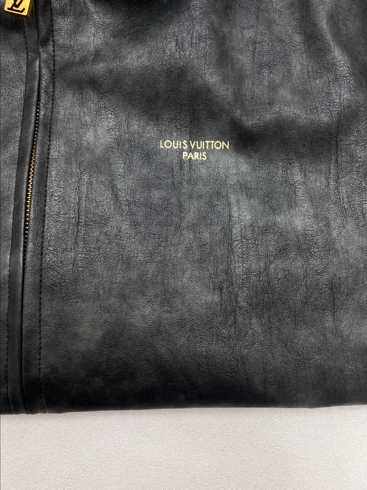 LV Print Washed Leather Jacket