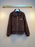 LV New Embroidered Letter Lambswool Coat Jacket