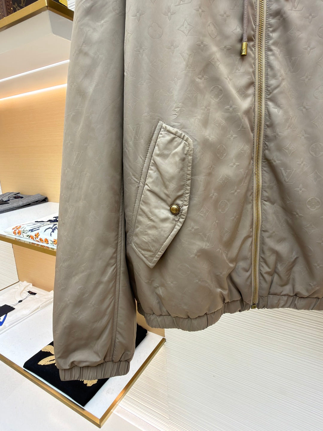 LV Gravure Embossed Cotton-Padded Jacket