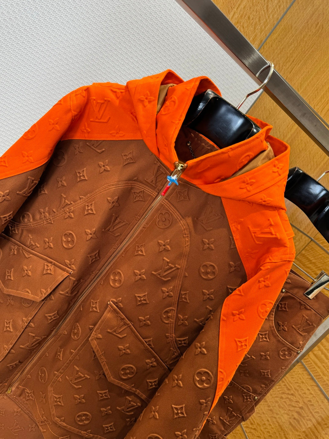LV Patchwork Embossed Jacket & Pants Set