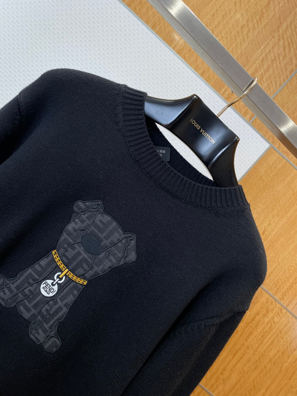 Fendi Puppy Embroidered Knit Sweater