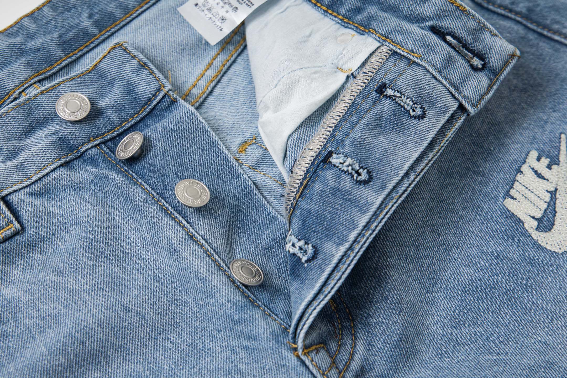 Levi's x Nike Collaboration Embroidered Washed Vintage Jeans, Unisex