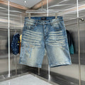 Amiri Embroidered Letter Denim Shorts