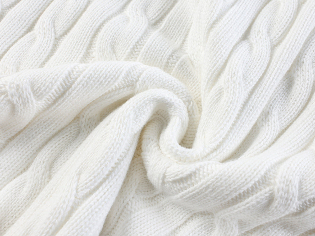 Prada Embroidered Cable Knit Sweater