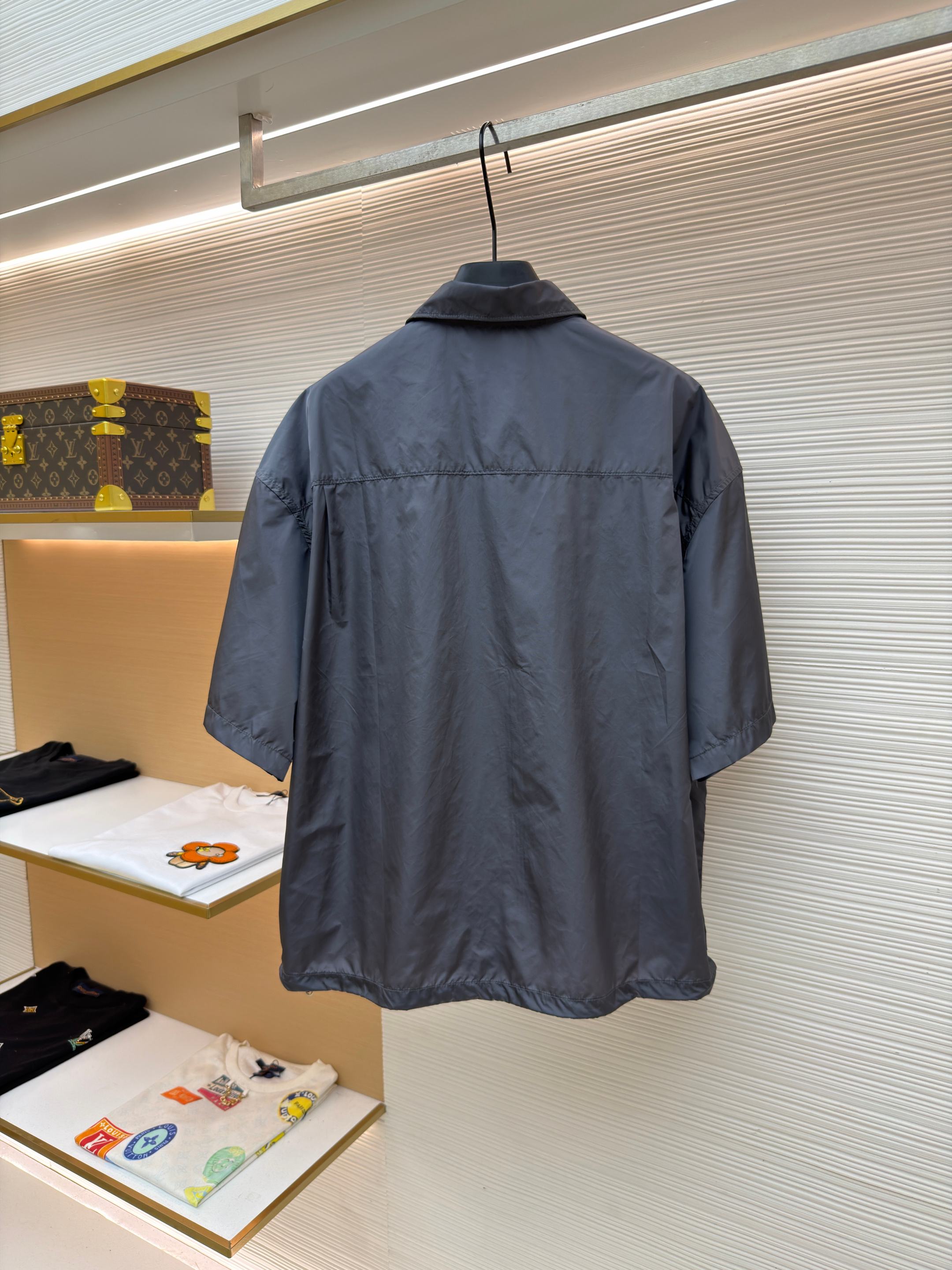 Prada Nylon Collar Shirt
