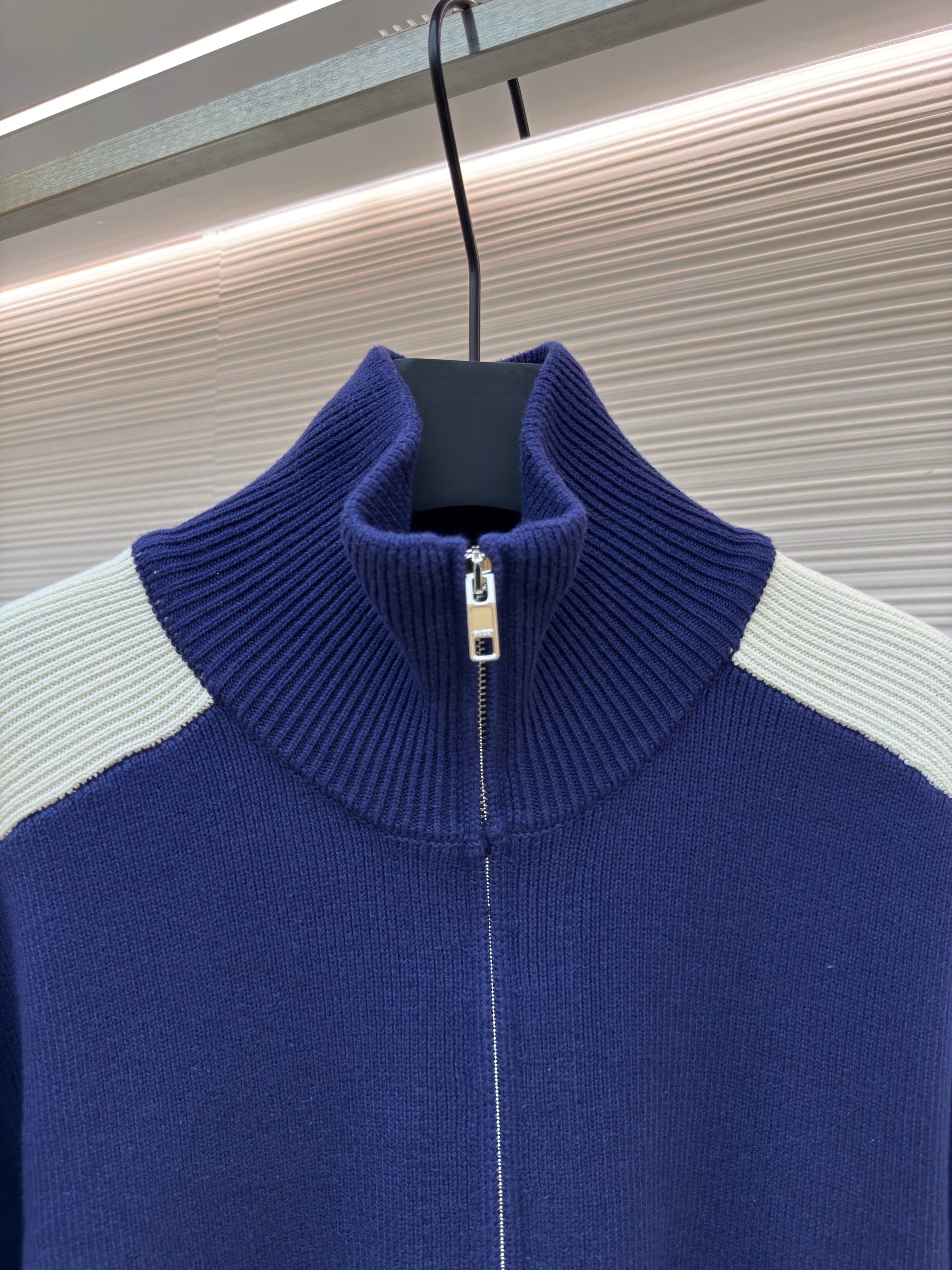 Gucci Embroidered Patchwork Knit Zip -Up Sweater
