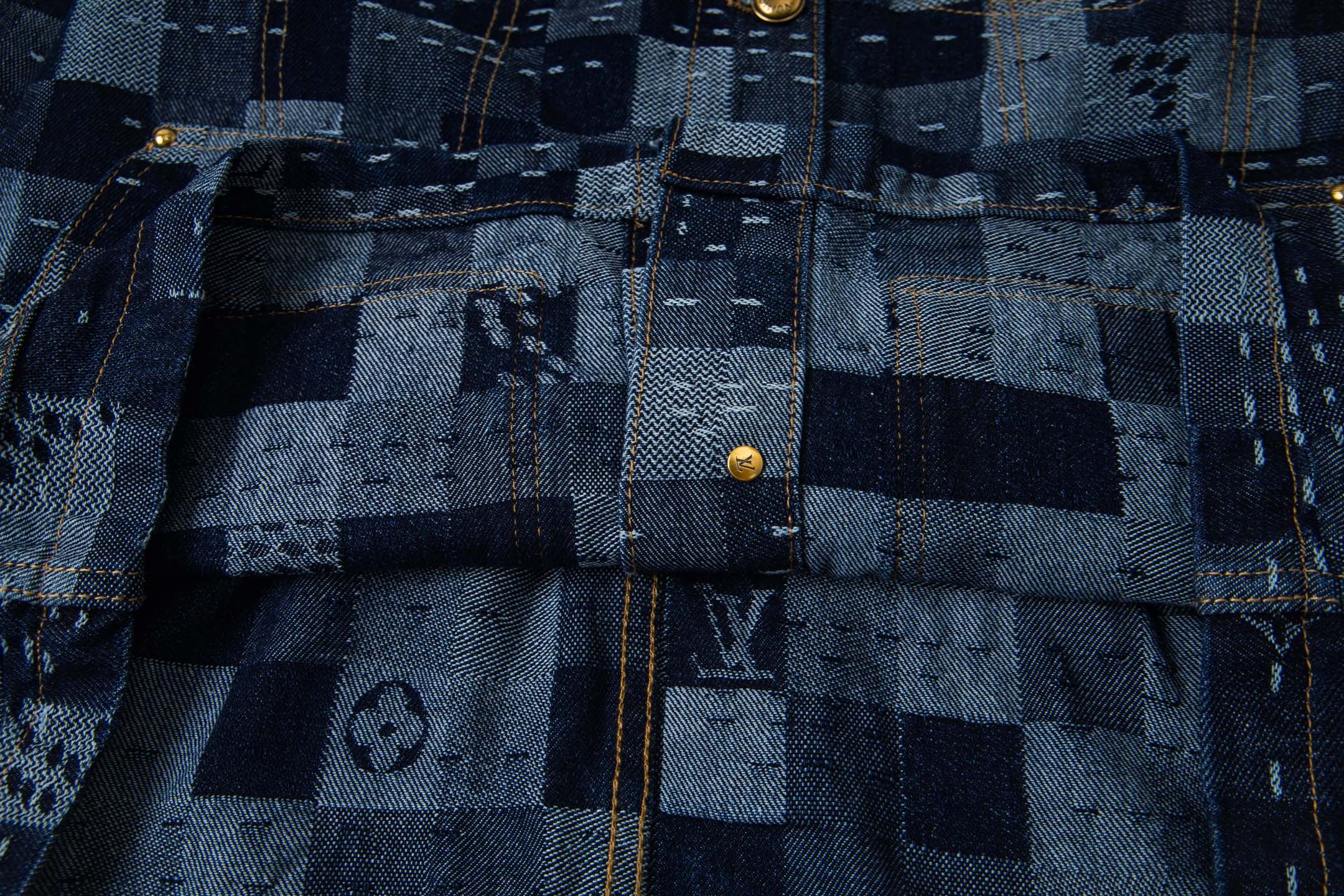 LV Denim Belted Jacket