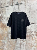 LV Black Jacquard Embroidered T-Shirt