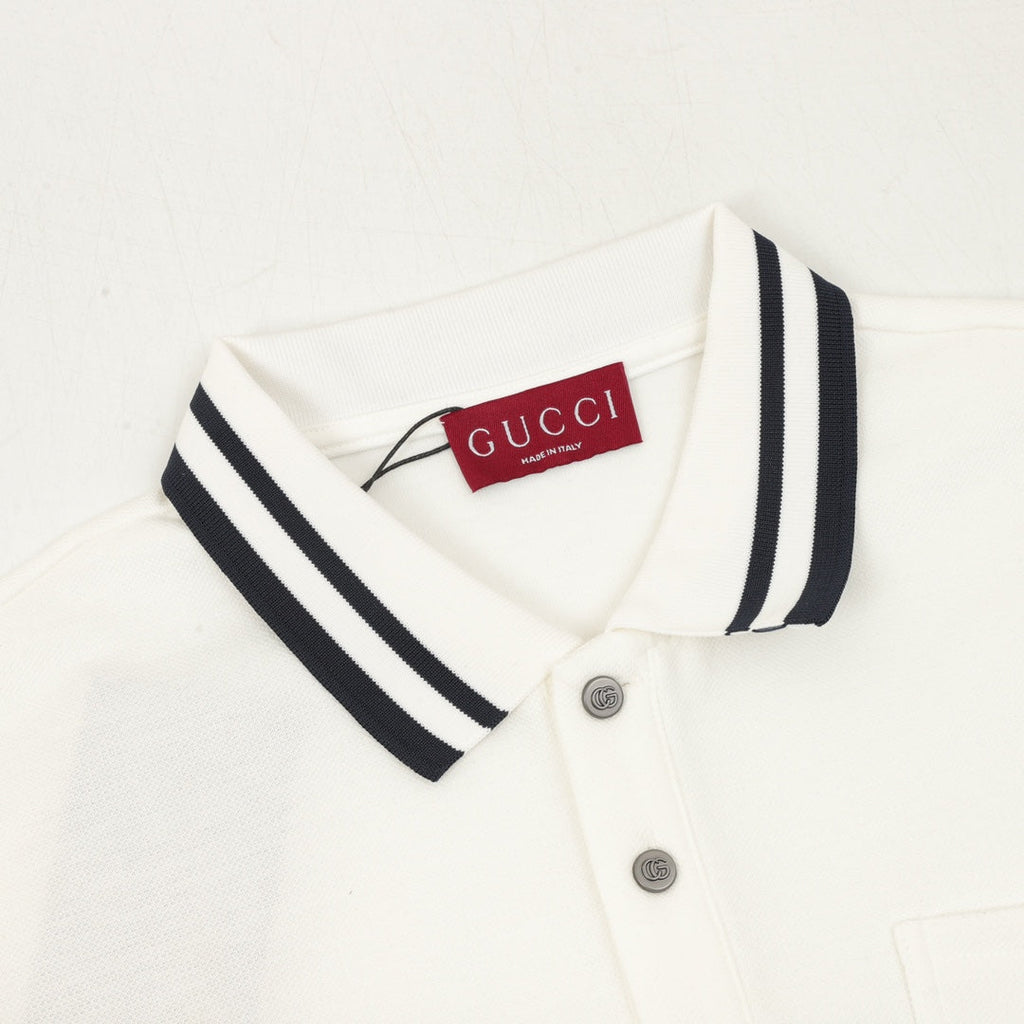 GG Embroidered Letter Collar Long-Sleeve Shirt