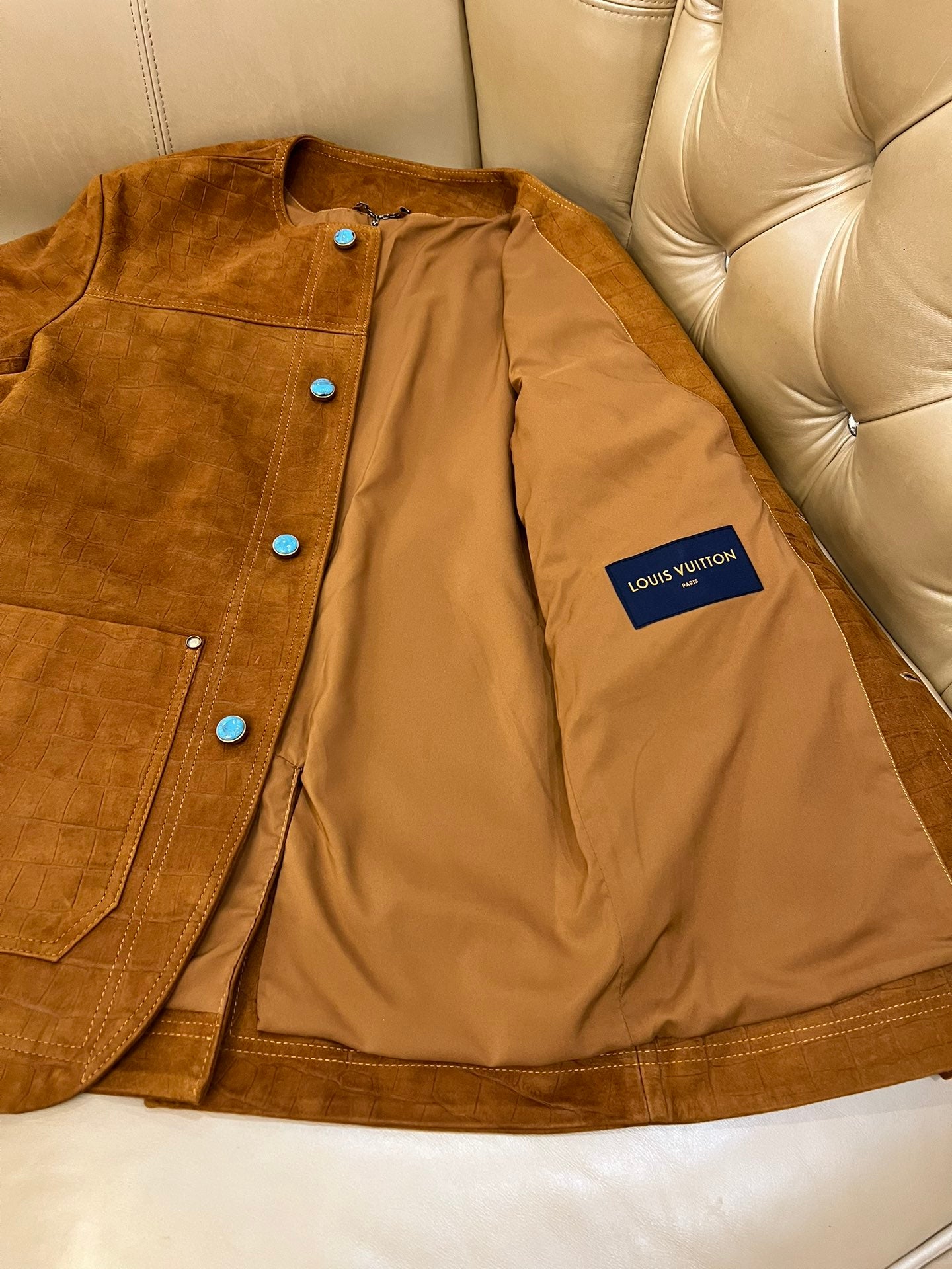 LV GoatSkin Suede Genuine Leather Jacket