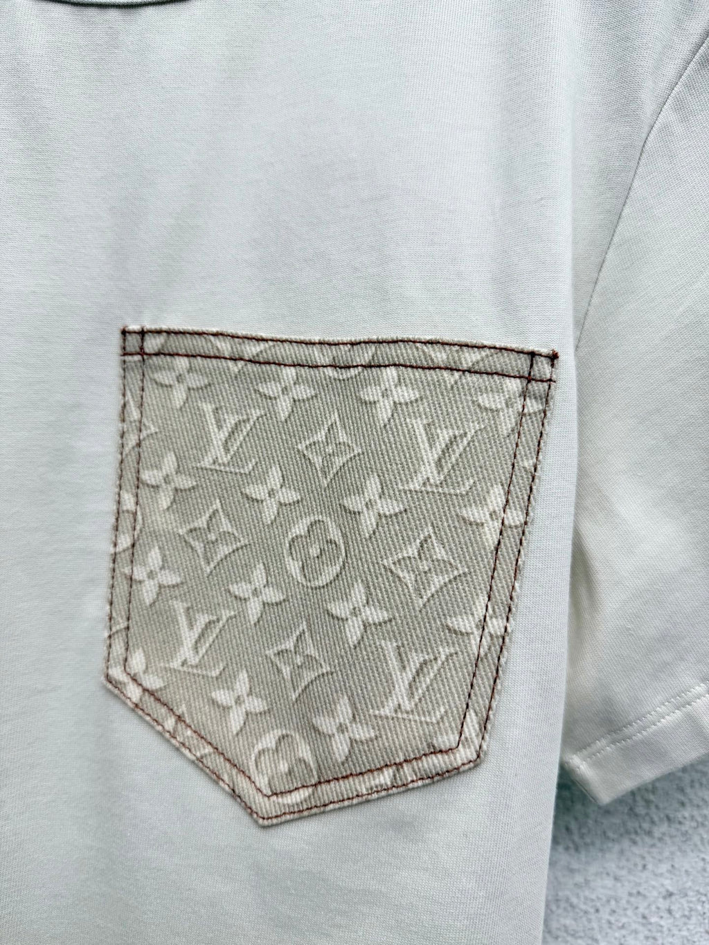 LV Monogram Print Pocket T-Shirt - Women's