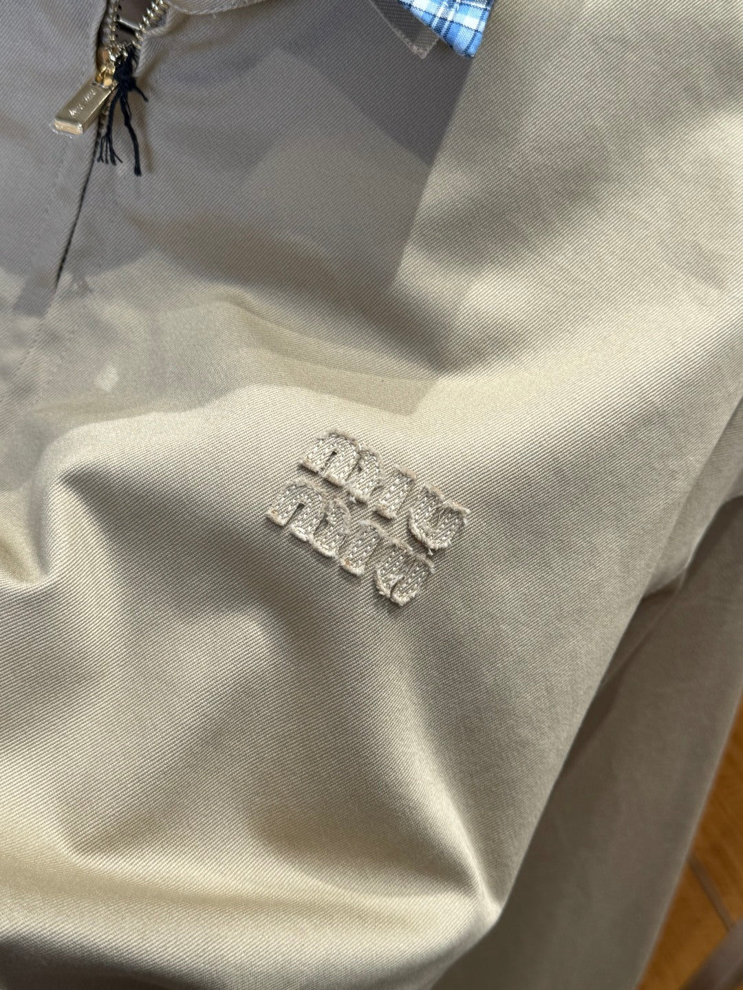 Miu Miu Plaid Embroidered Jacket