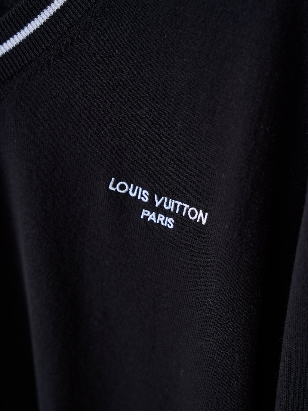 LV Embroidered Knit V-neck Sweater