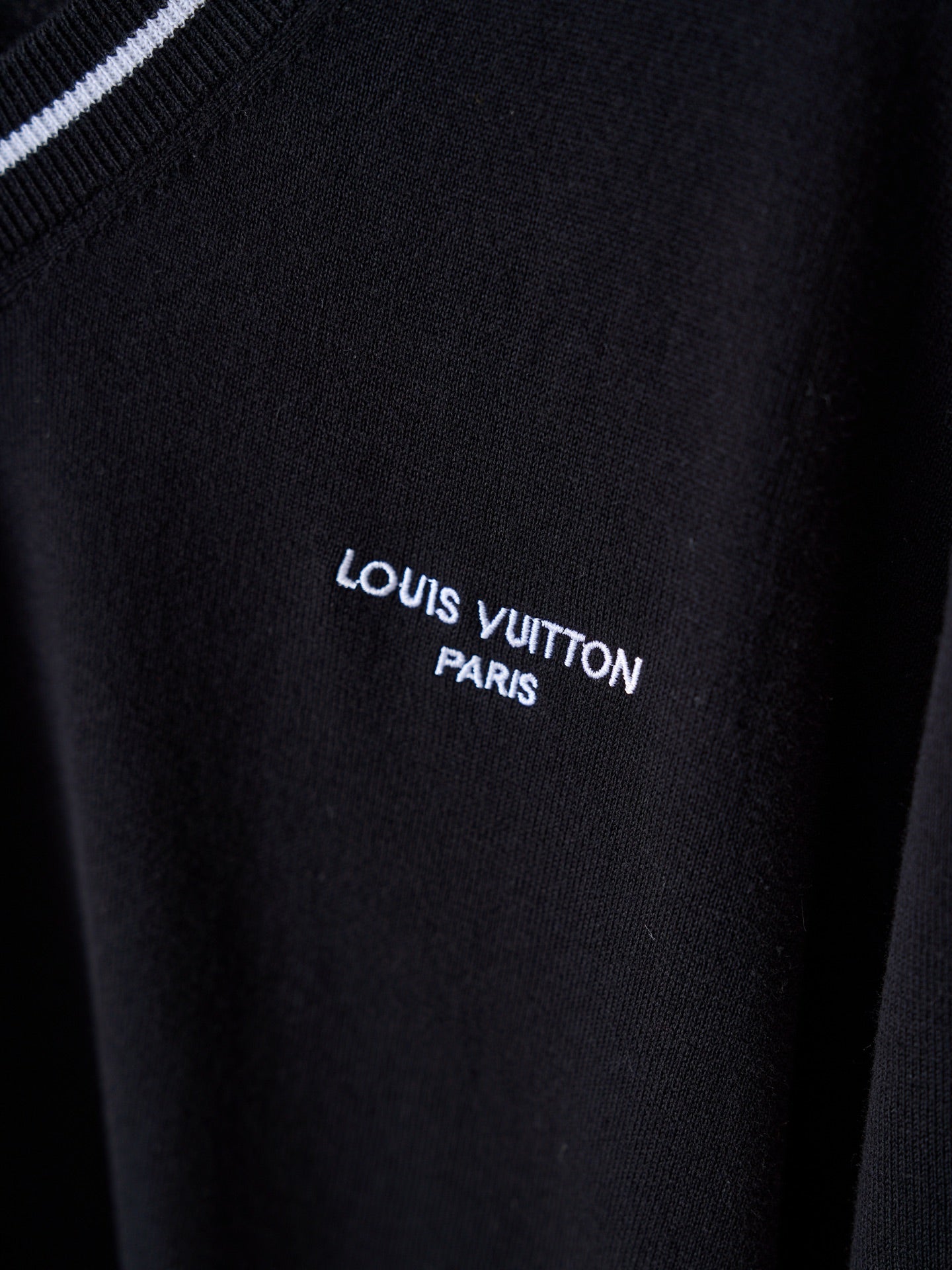 LV Embroidered Knit V-neck Sweater