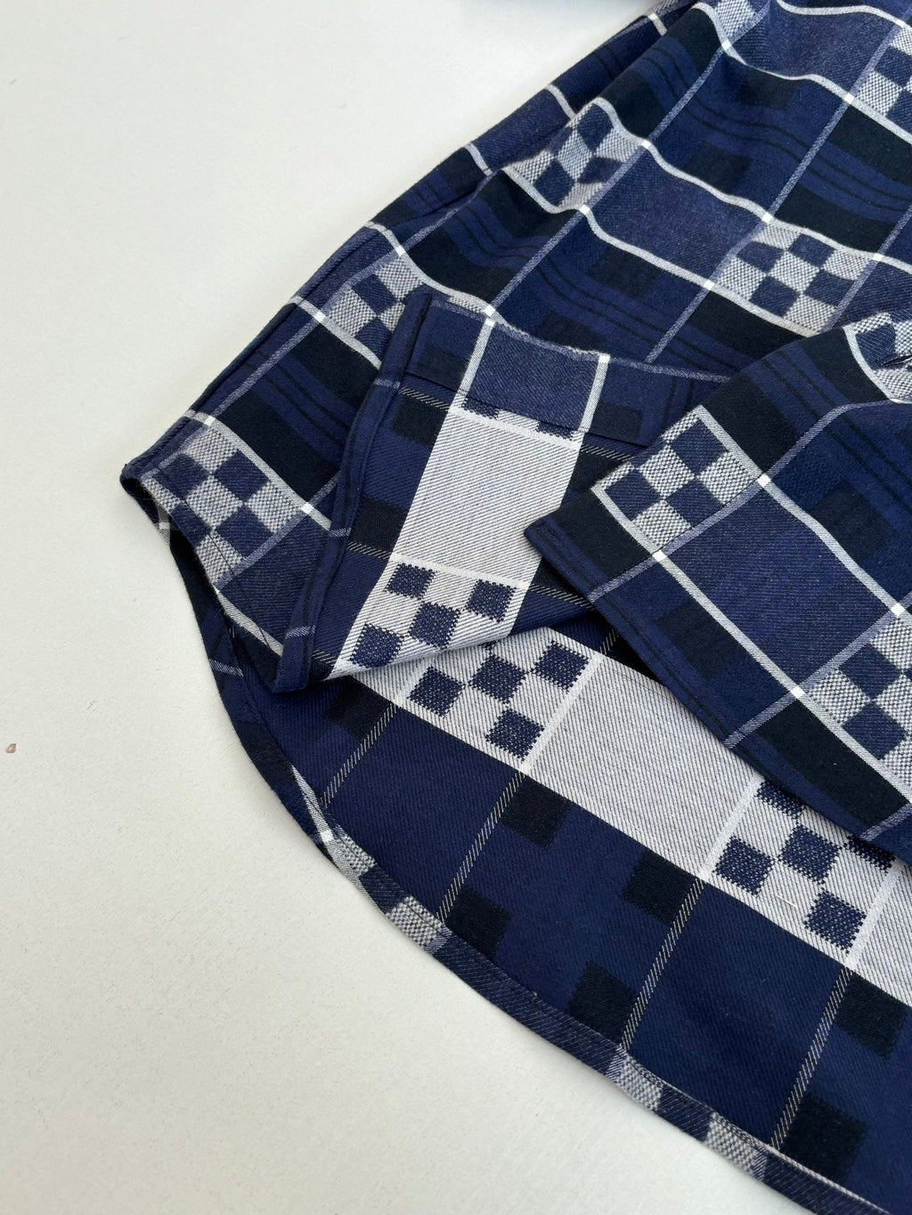 LV  Check Collared Long-sleeved Shirt