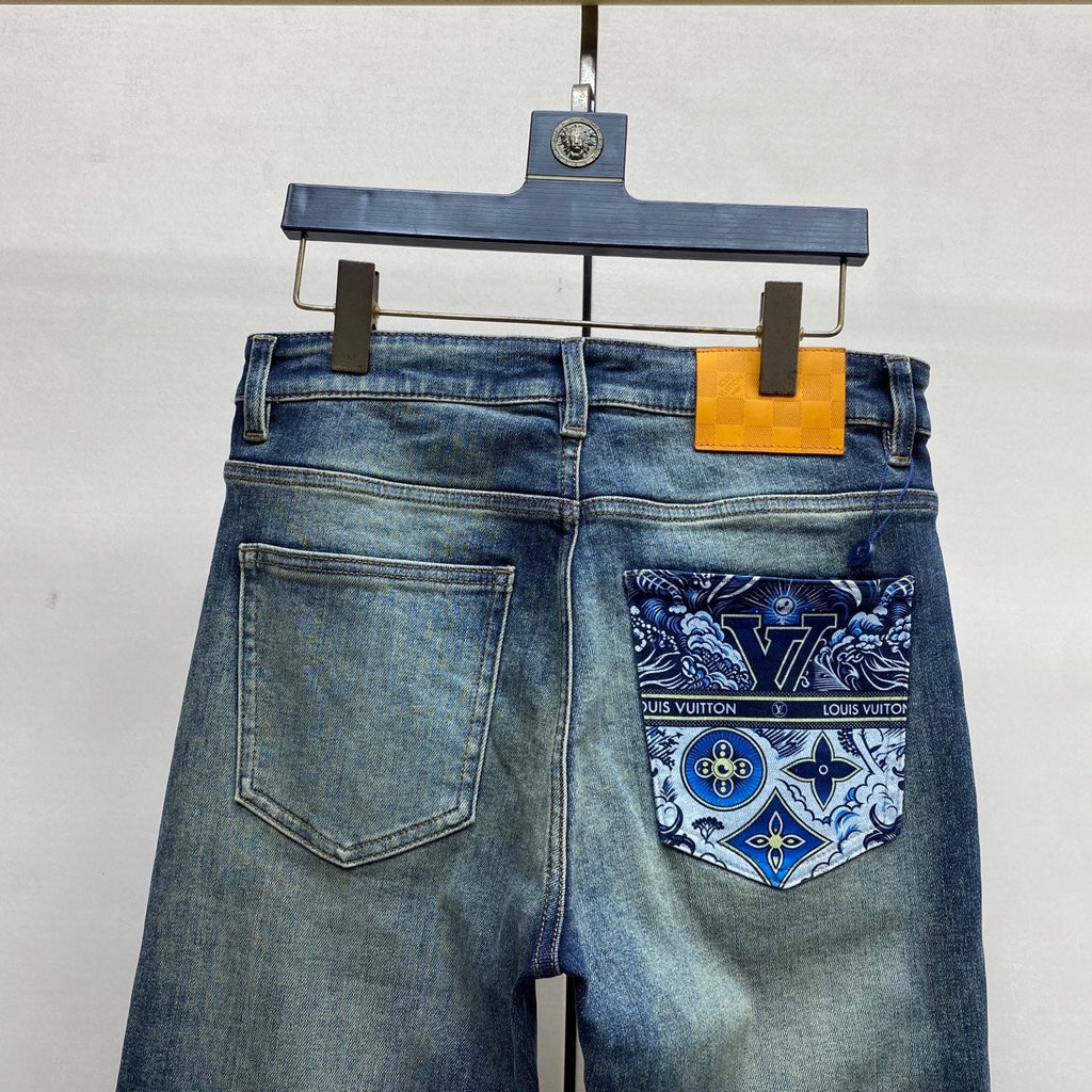 LV Slim Fit Straight-Leg Jeans