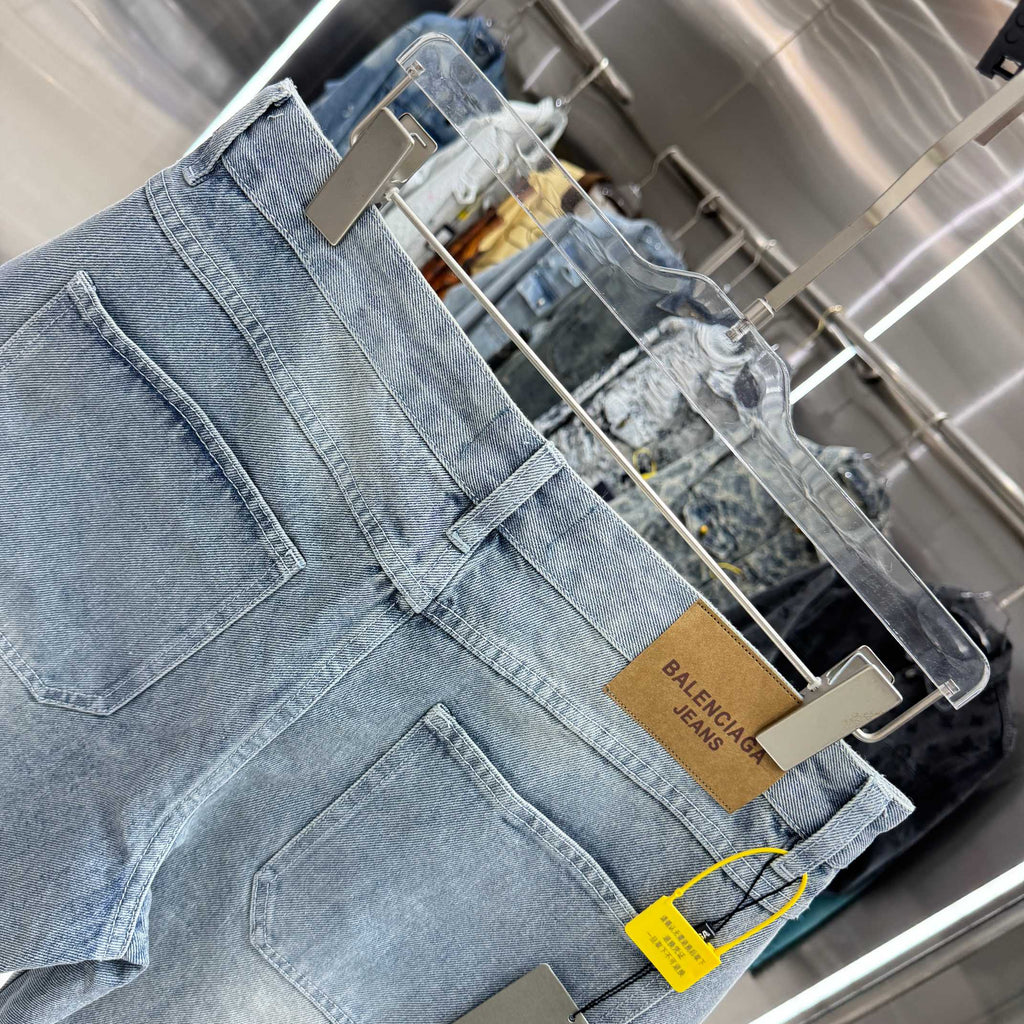 Balenciaga Embroidered Denim Shorts