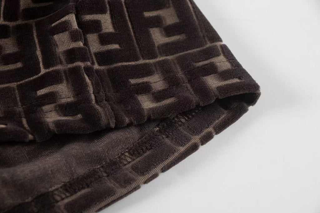 Fendi Mongram Jacquard Velvet Shorts