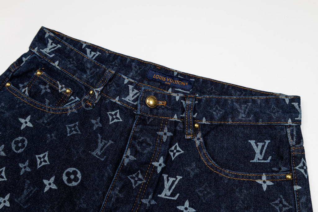 LV Denim Straight-Leg Jeans