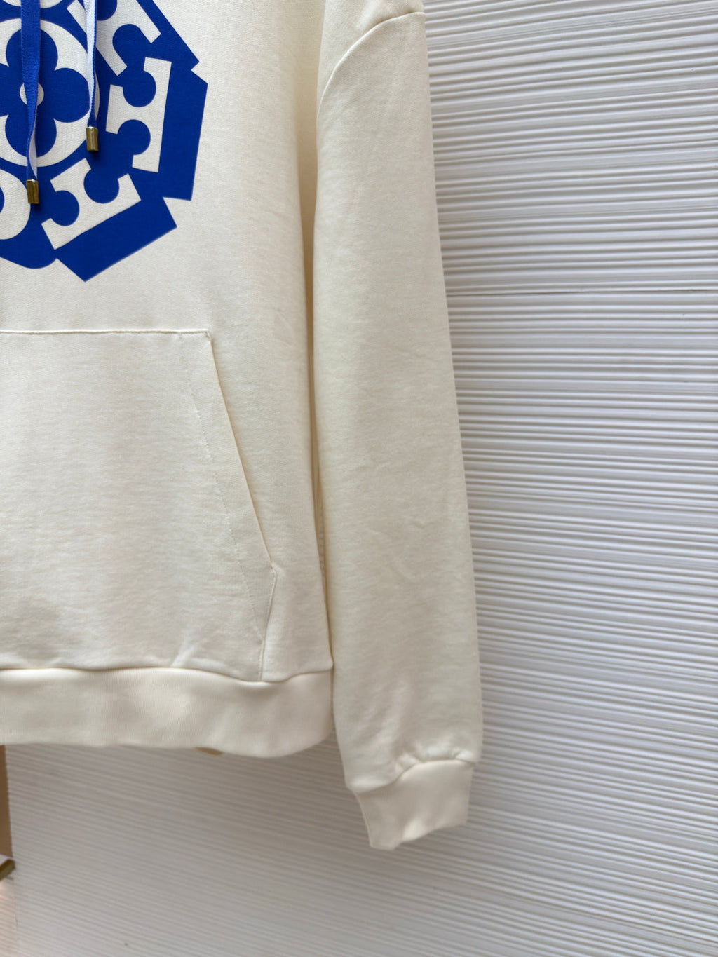 LV Blue Drawstring Floral Hoodie