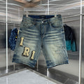 Amiri Embroidered Denim Shorts