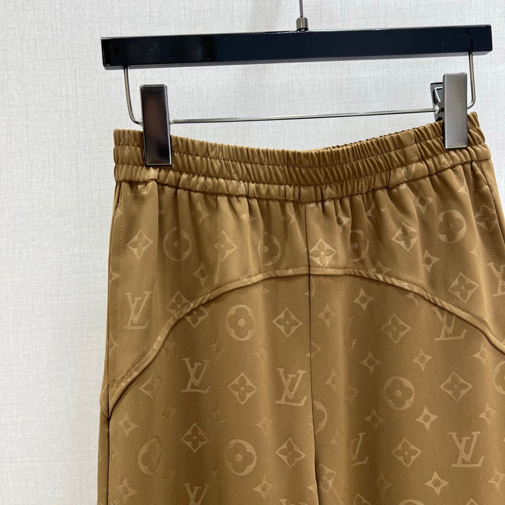 LV Embossed Straight-Leg Trousers