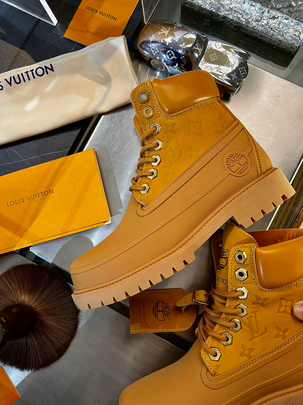 Louis Vuitton × Timberland 6" ankle boot olive green -US(LV) size 10