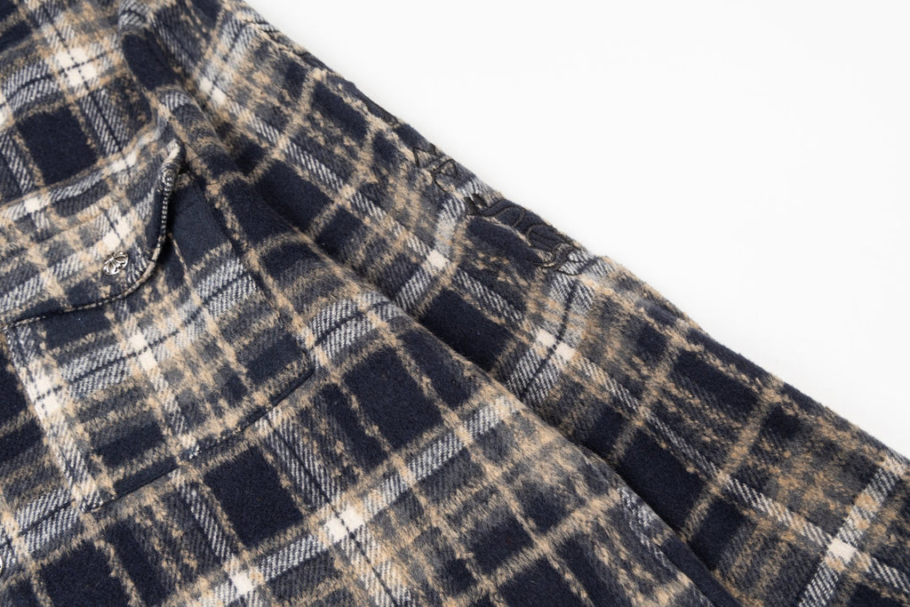 Chrome Heart leather label embroidered wool Shirt
