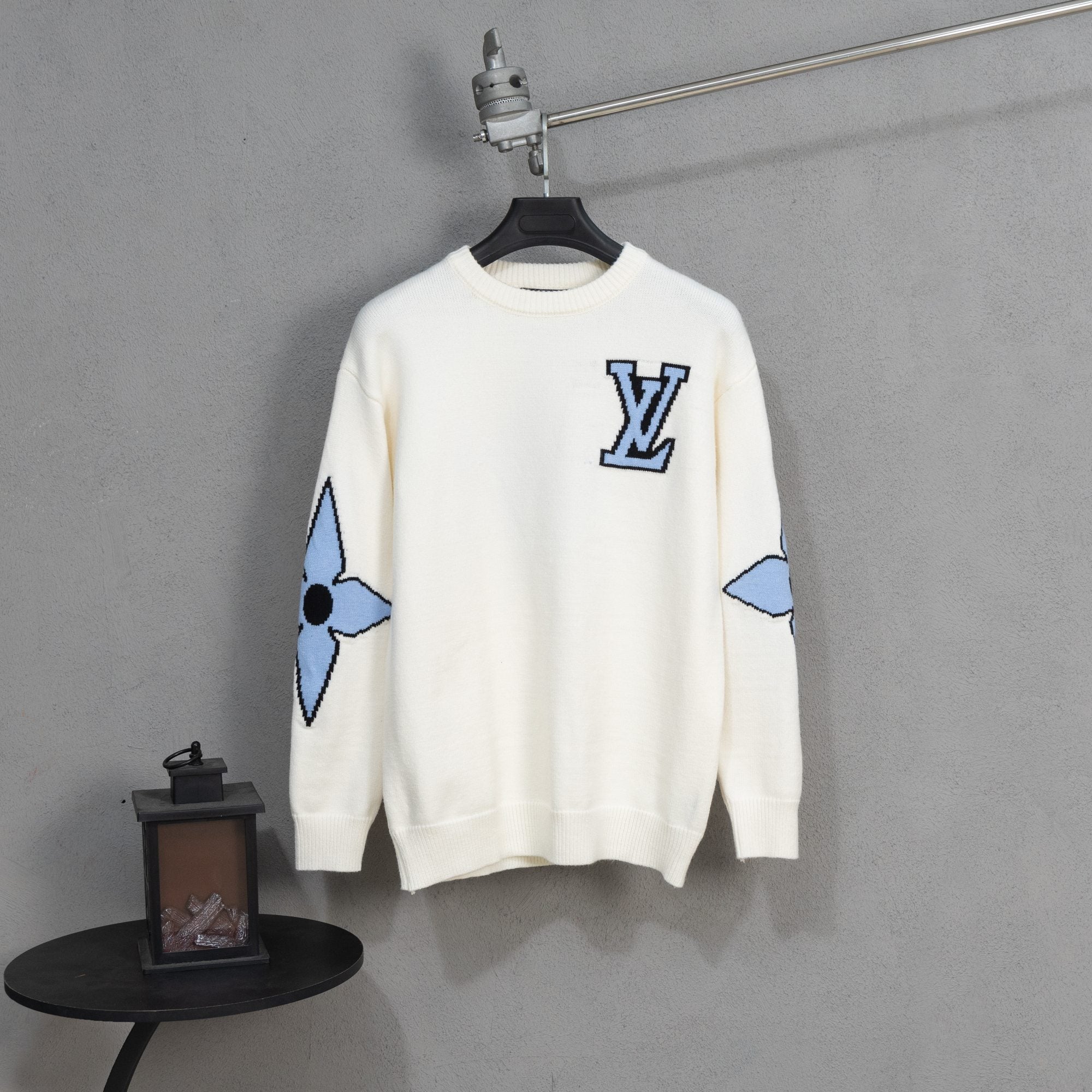 LV Jacquard Wool Knit Sweater